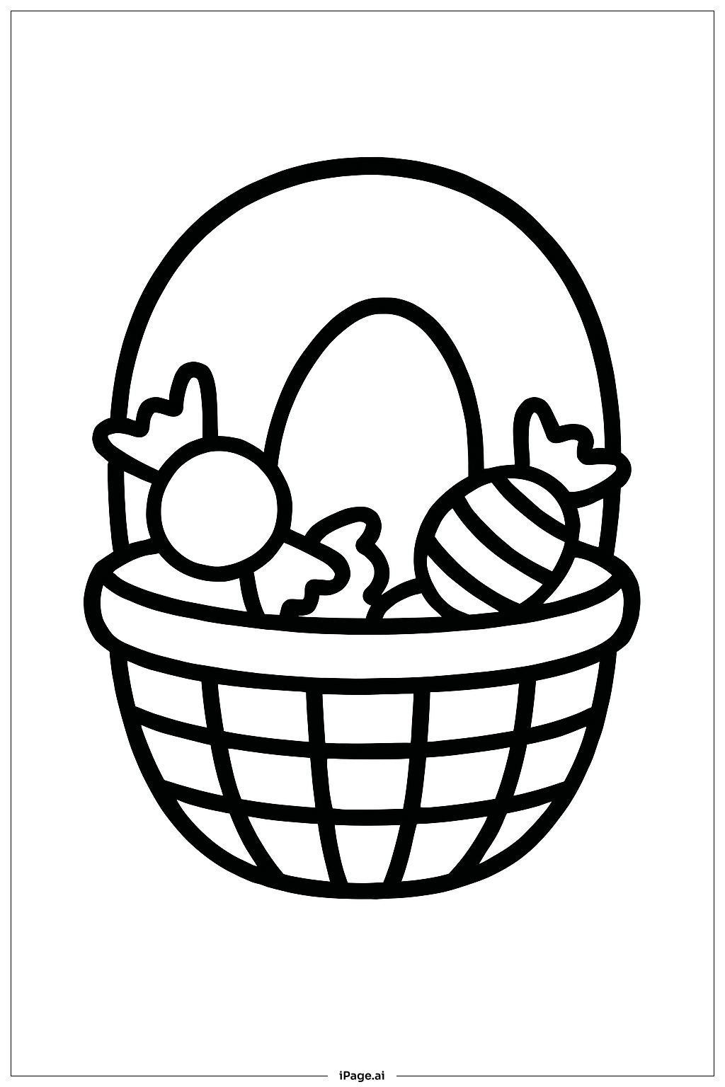  Easter Basket With Candy Coloring Page 