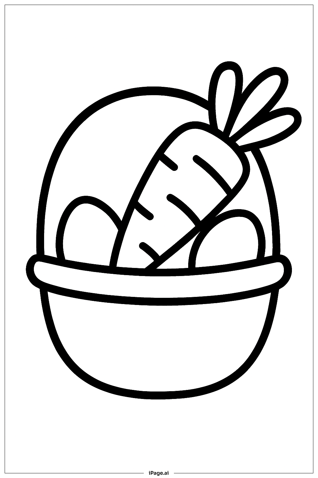  Easter Basket With Carrot Coloring Page 