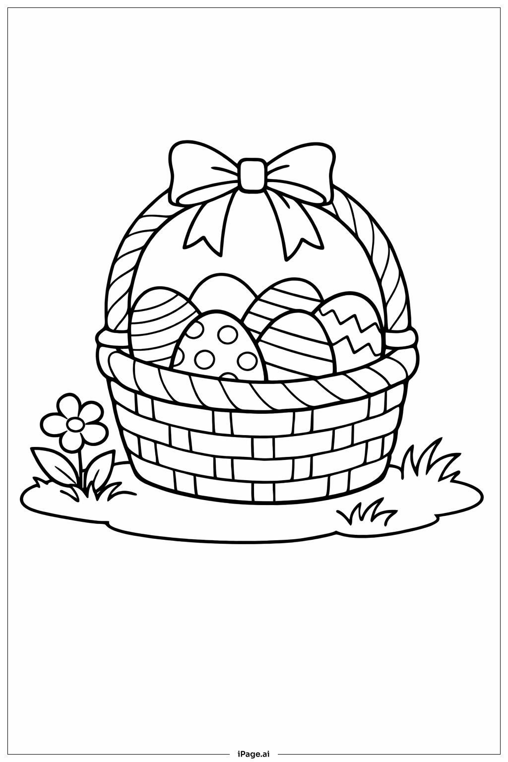  Osterkorb mit Eiern Ausmalseite 