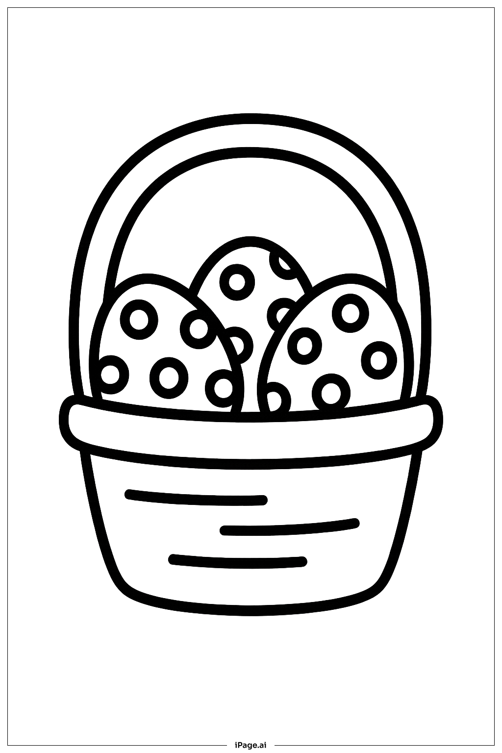  Easter Basket With Polka Eggs Coloring Page 