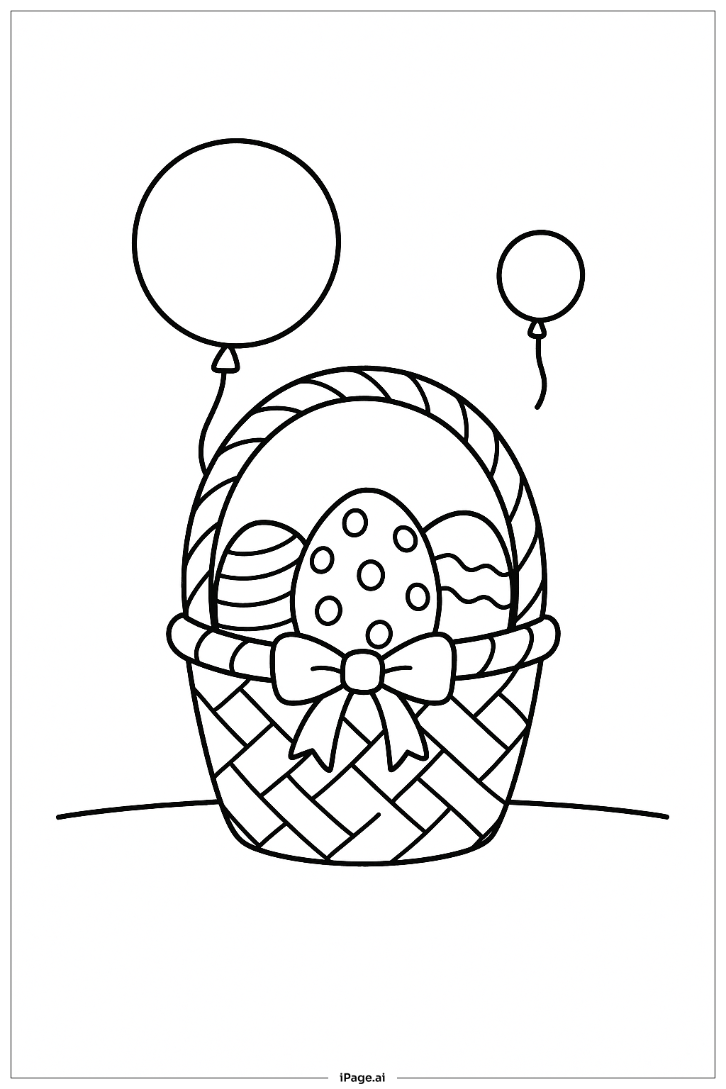  Easter Basket With Simple Background Balloon Coloring Page 