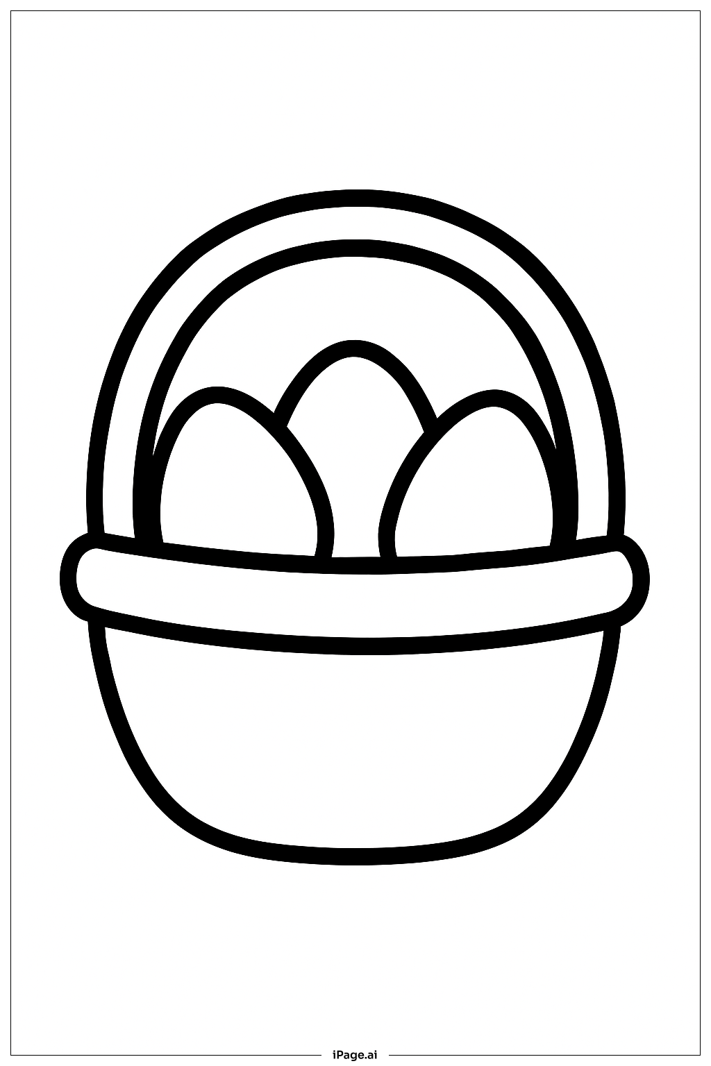  Easter Basket With Three Eggs Coloring Page 