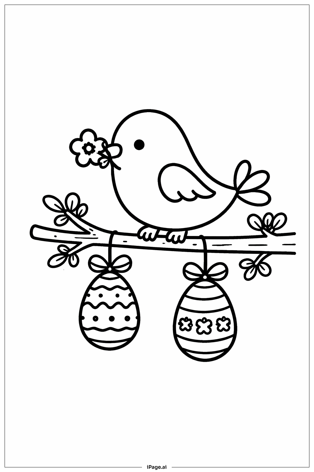  Oster-Vogelstange Ausmalseite 