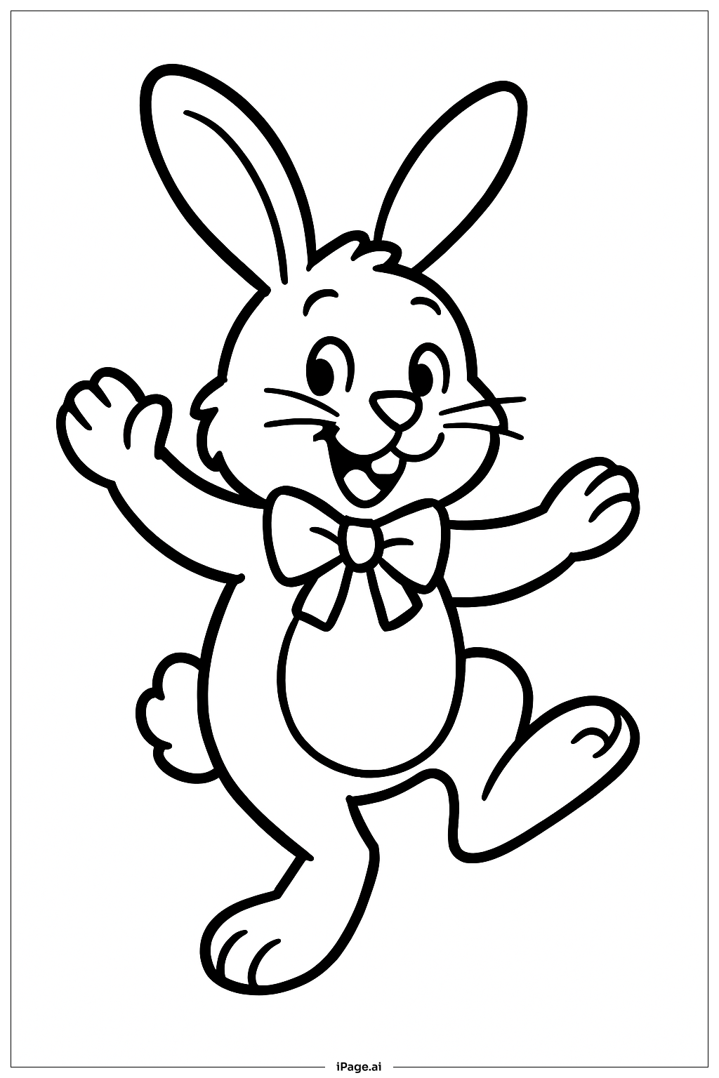 复活节兔子跳舞填色页