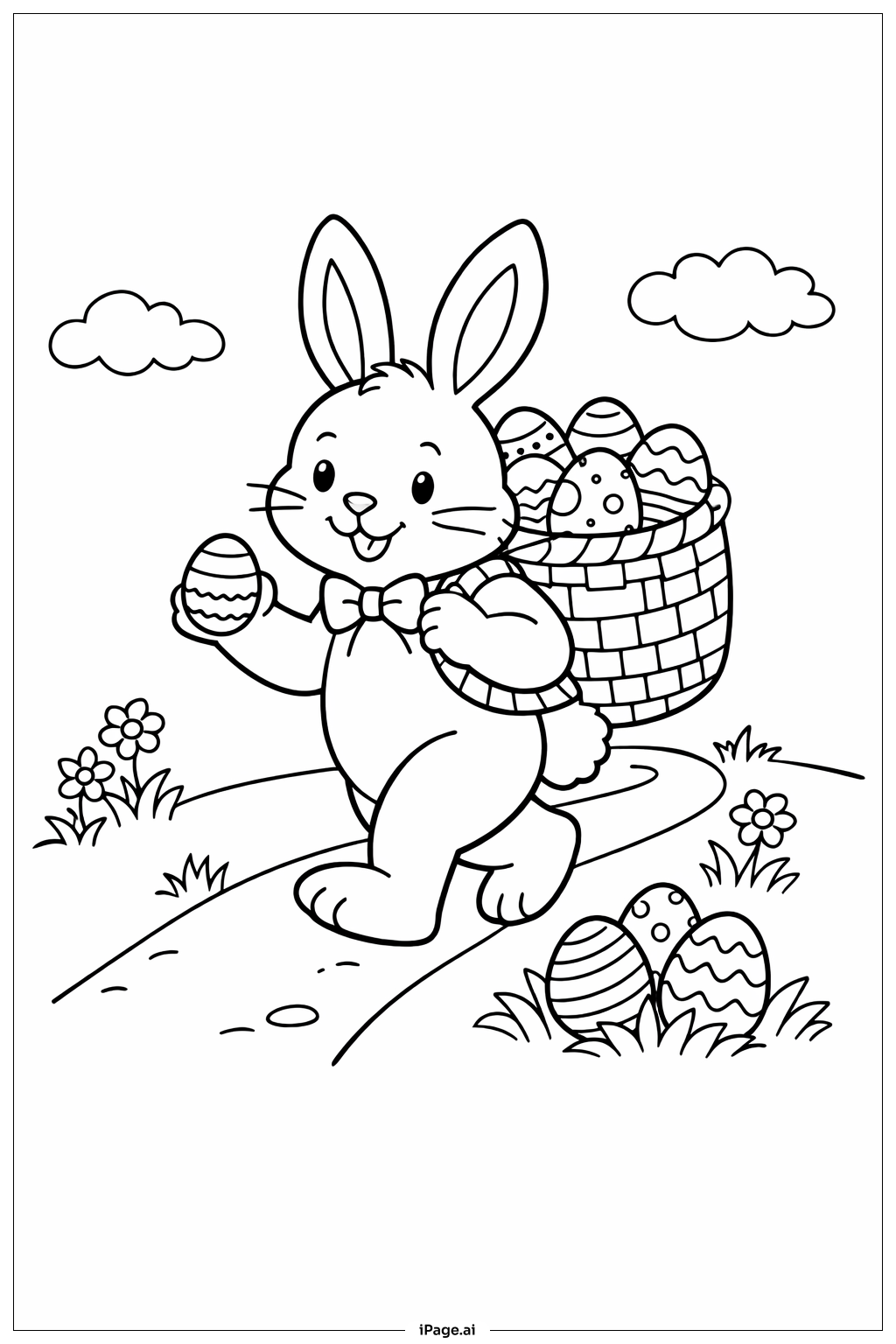  Osterhase bringt Eier Ausmalseite 