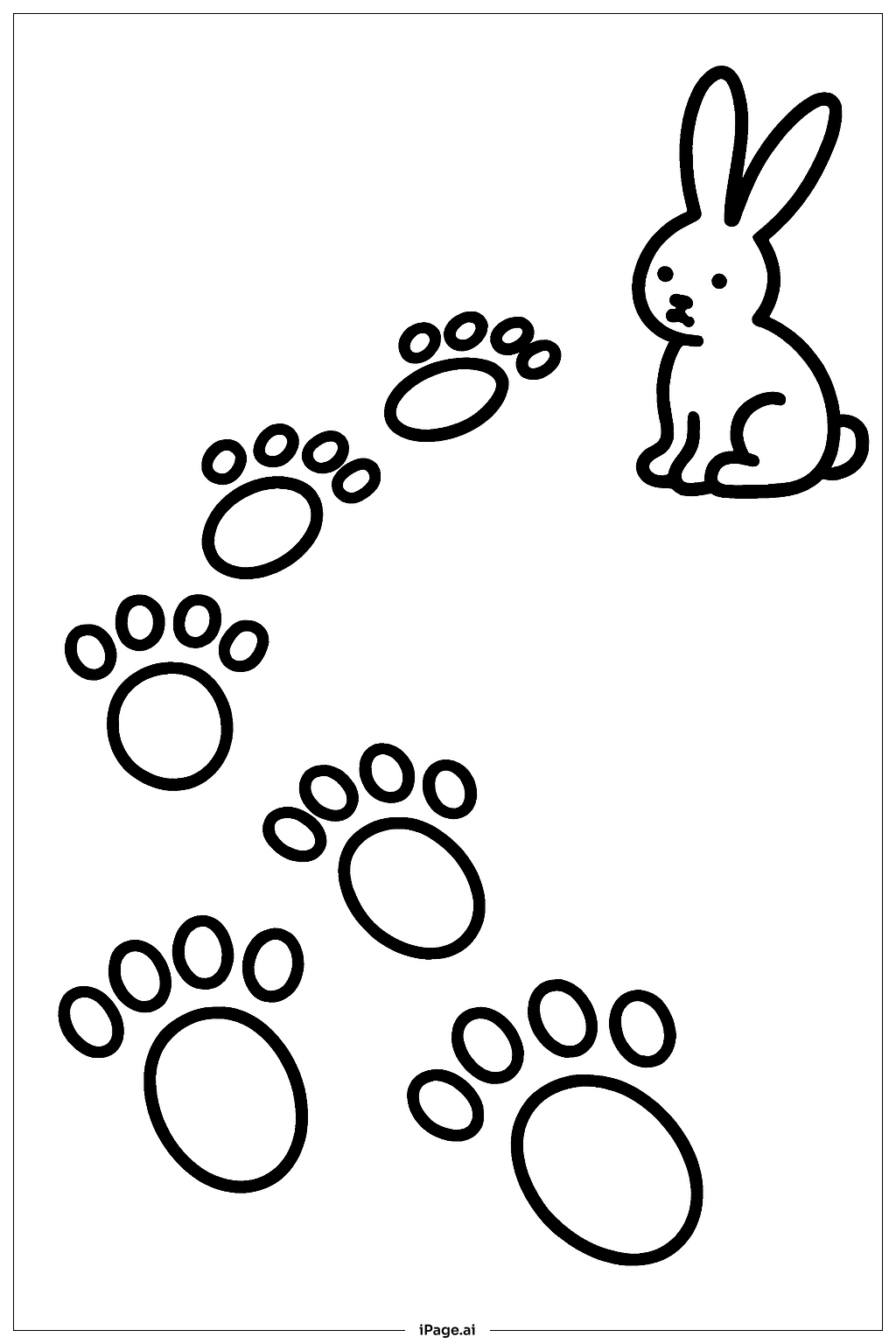 復活節兔子腳印小徑著色頁