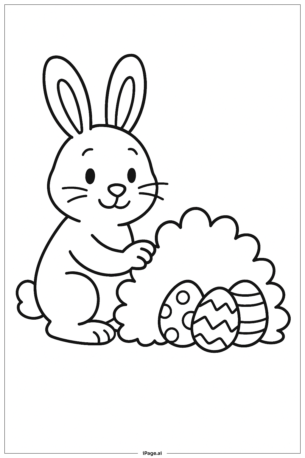 复活节兔子藏彩蛋填色页