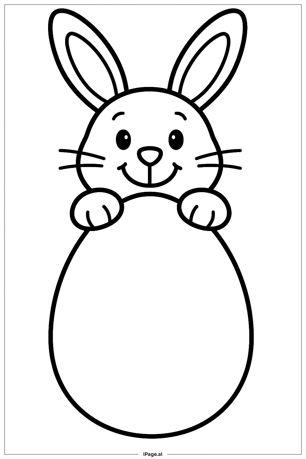  复活节兔子探出彩蛋填色页 