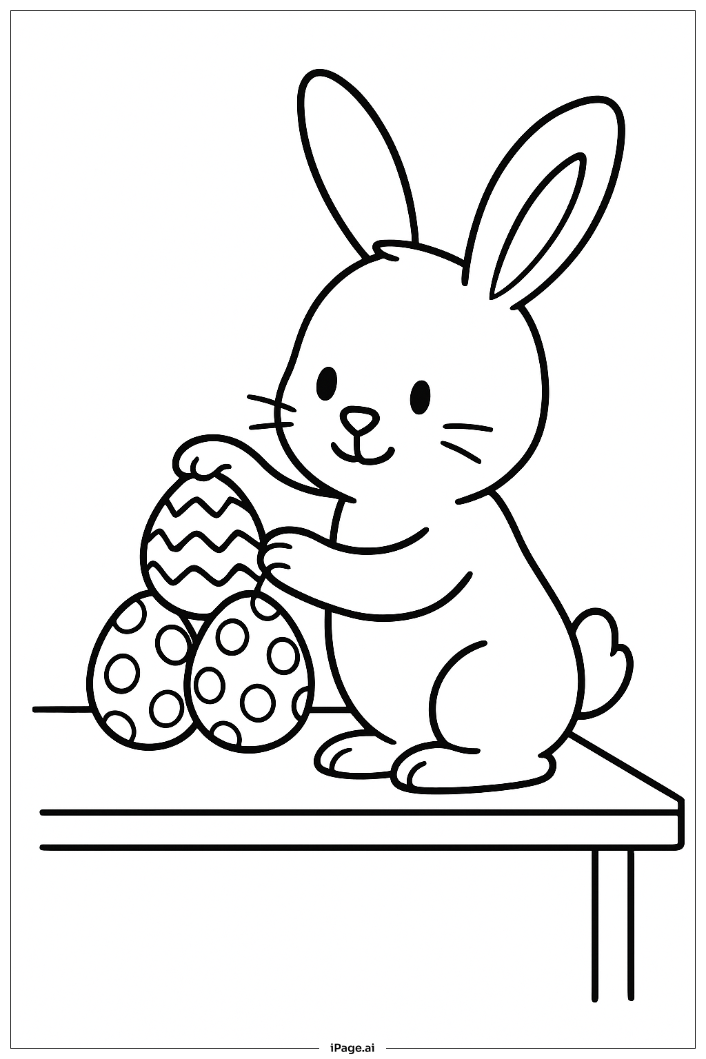 復活節兔子堆疊彩蛋著色頁