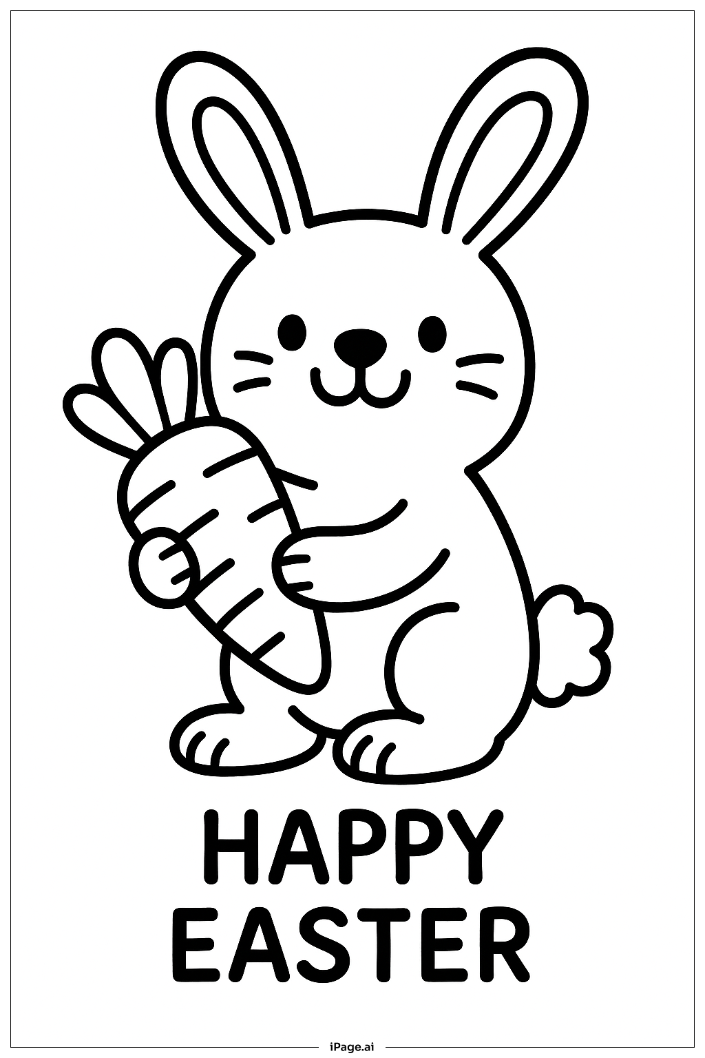  胡萝卜复活节兔子填色页 