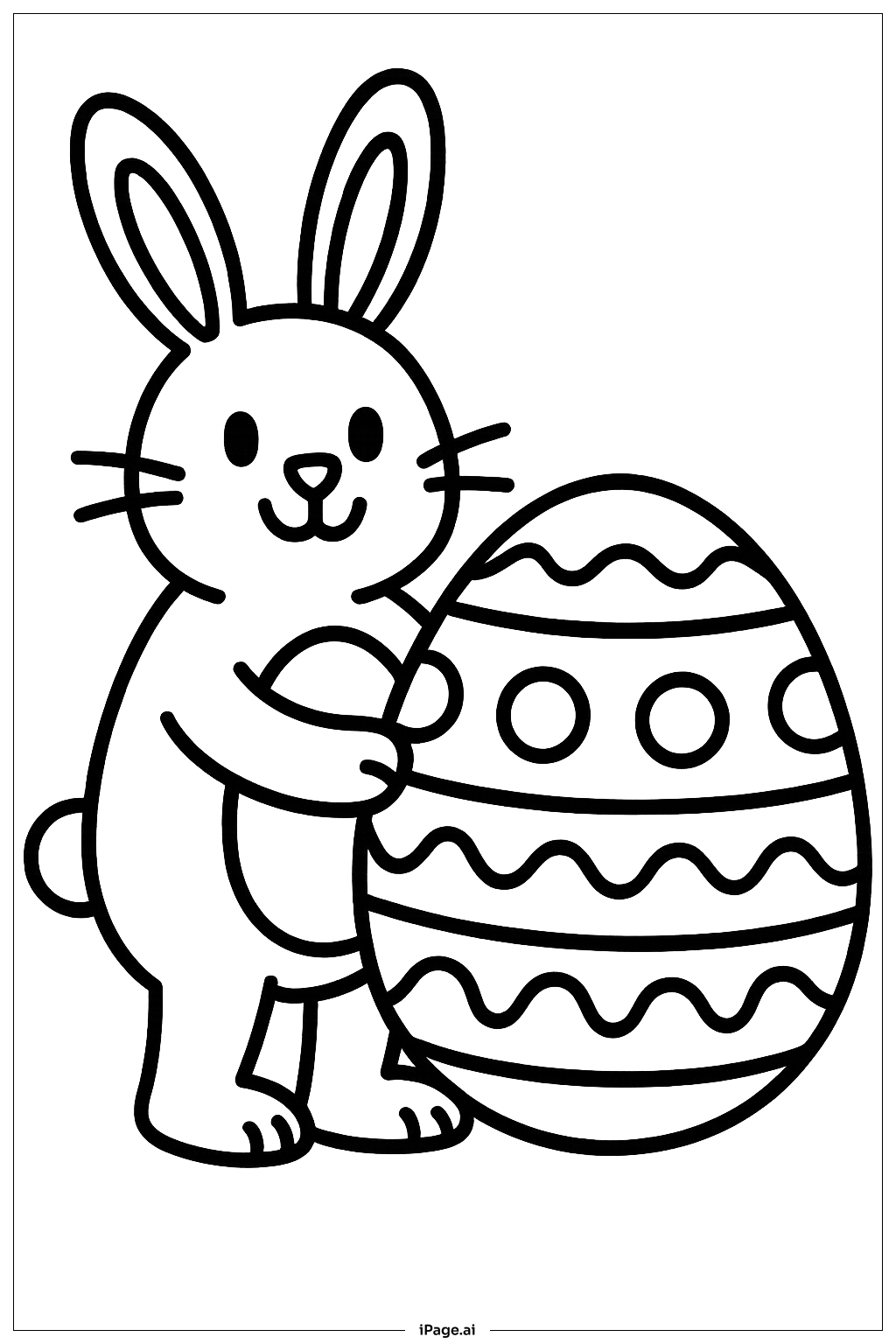 复活节兔子与巨蛋填色页