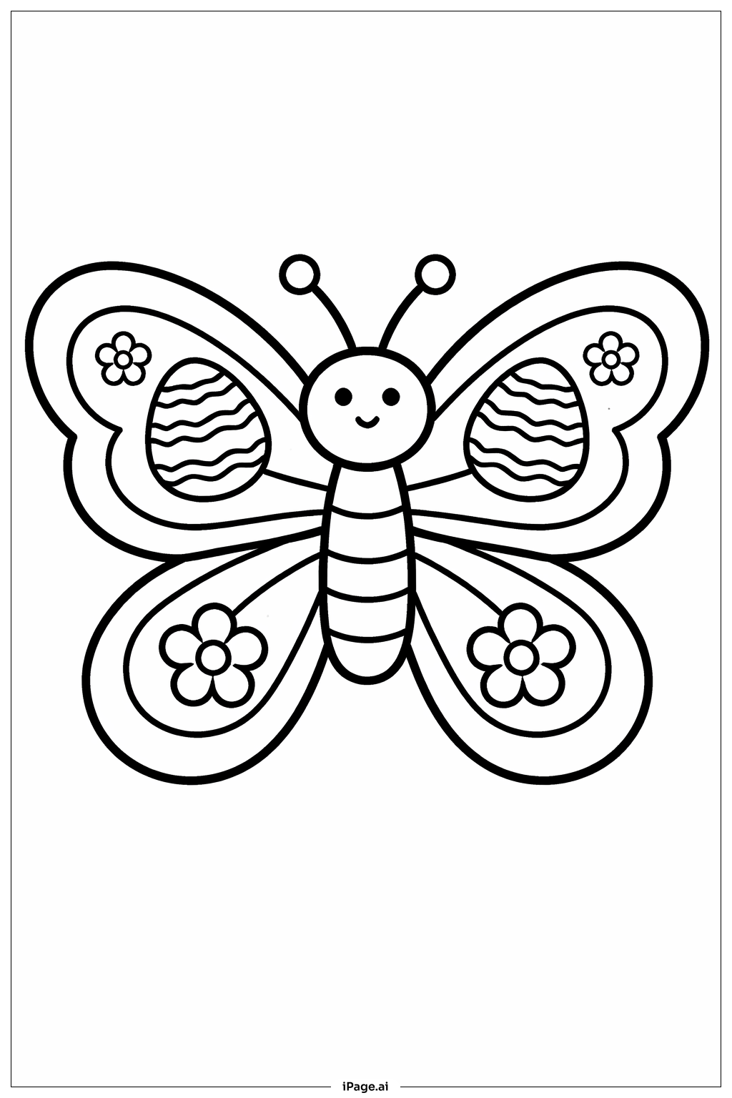  Großer Oster-Schmetterling Ausmalseite 