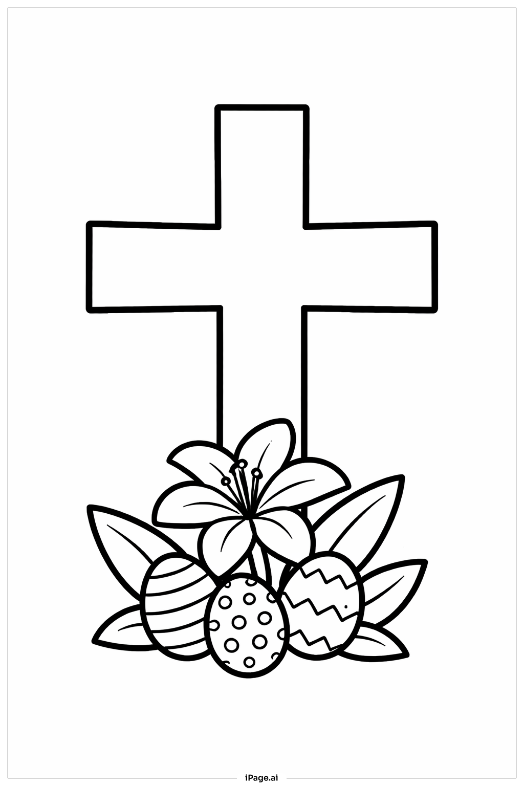  Kleines Osterkreuz Ausmalseite 