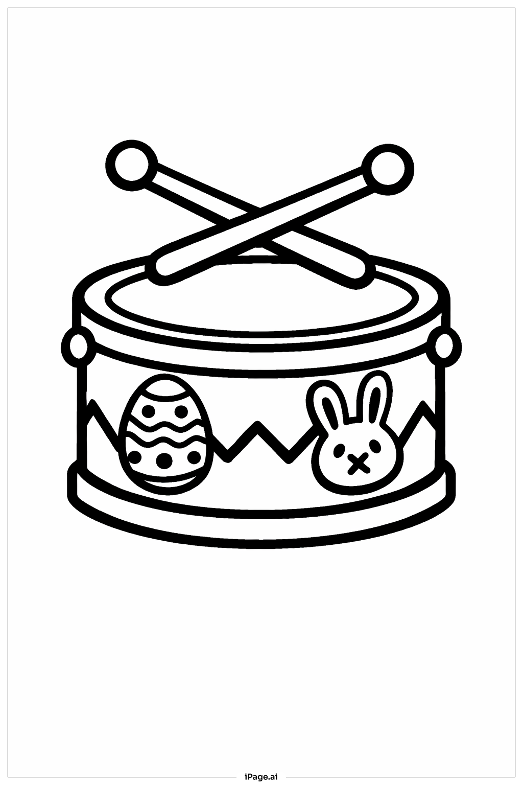  Ostertrommel-Spielzeug Ausmalseite 