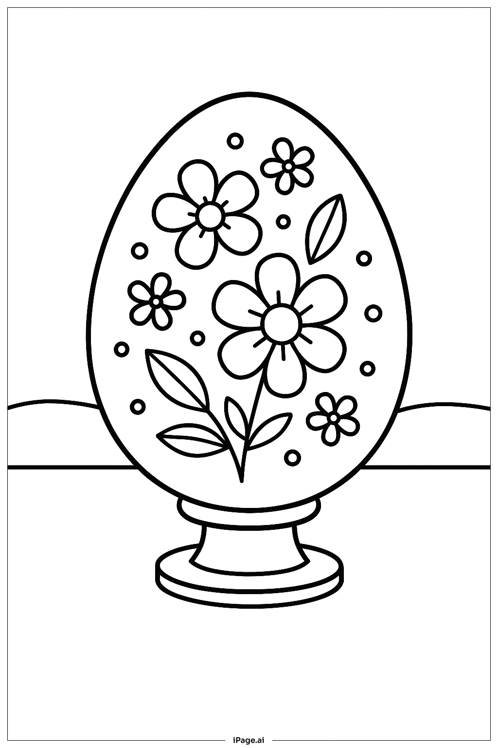  Easter Egg On Stand Coloring Page 