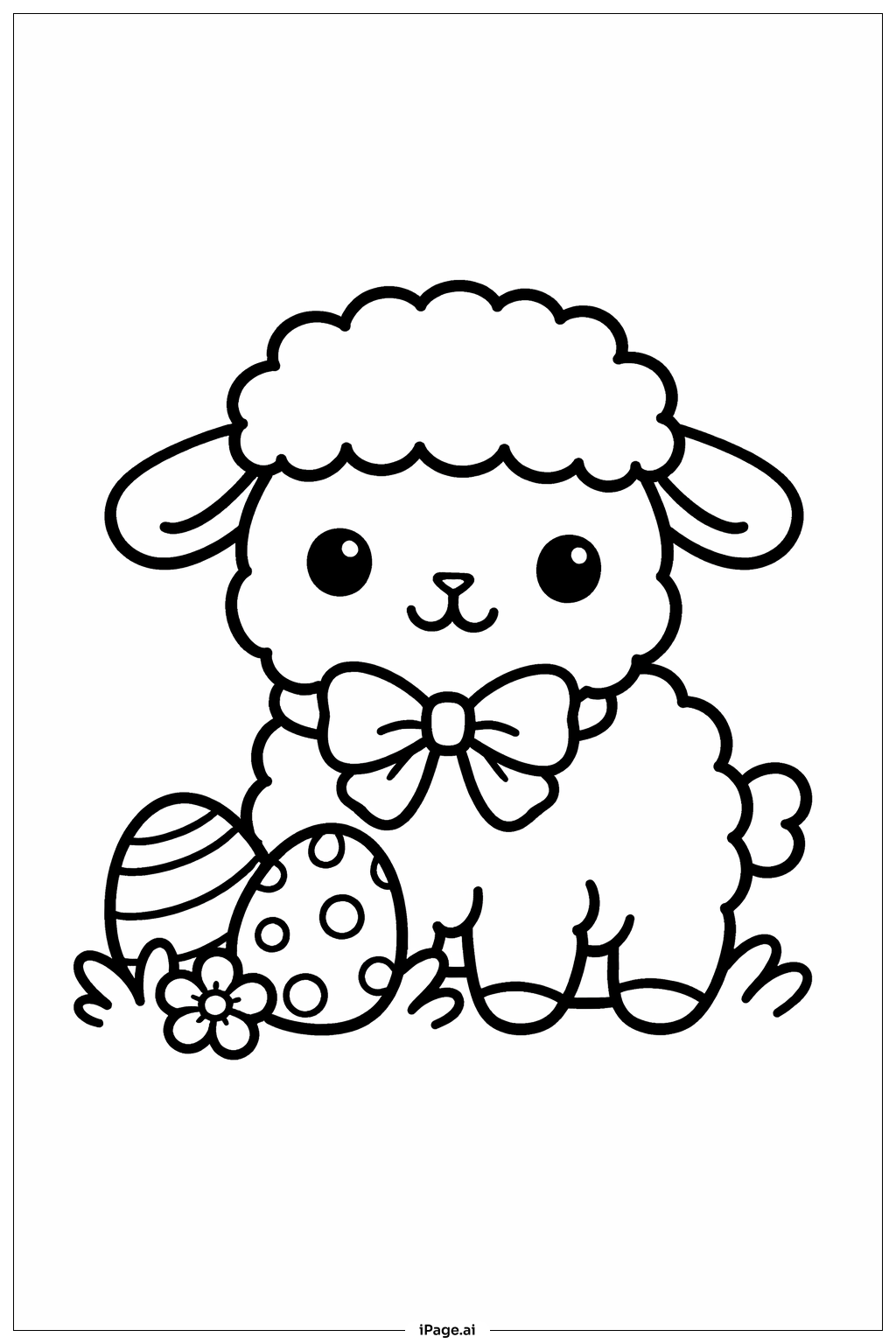  Osterlamm Süß Ausmalseite 