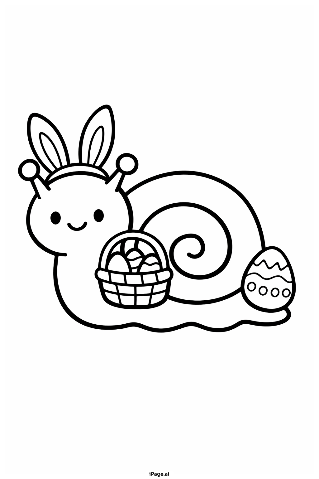  Oster-Schnecke Niedlich Ausmalseite 