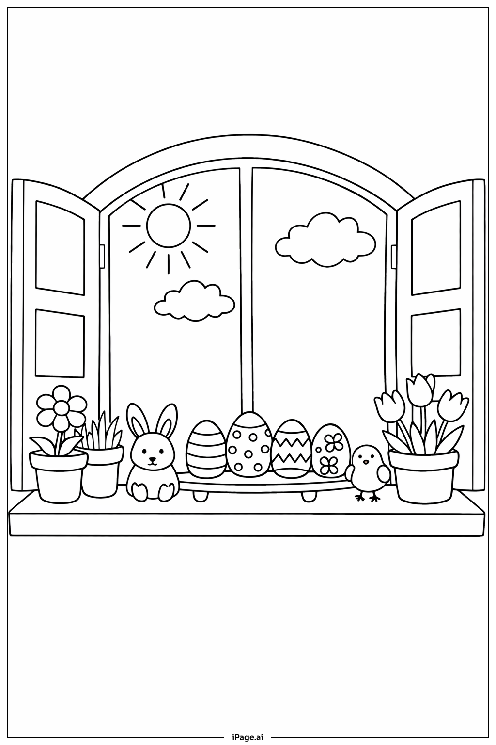  Osterscheibenbild Ausmalseite 