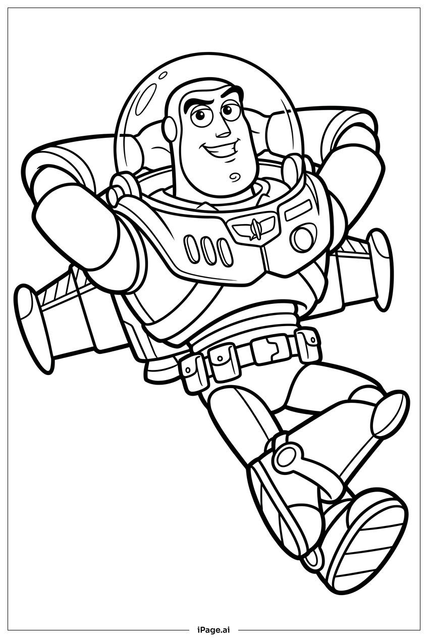 Buzz Lightyear entspannen nach langer Mission Ausmalseite