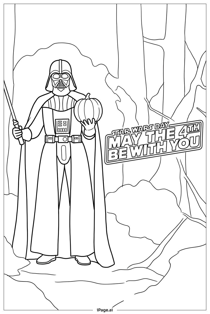May The 4th Be With You Vader Harvests著色頁