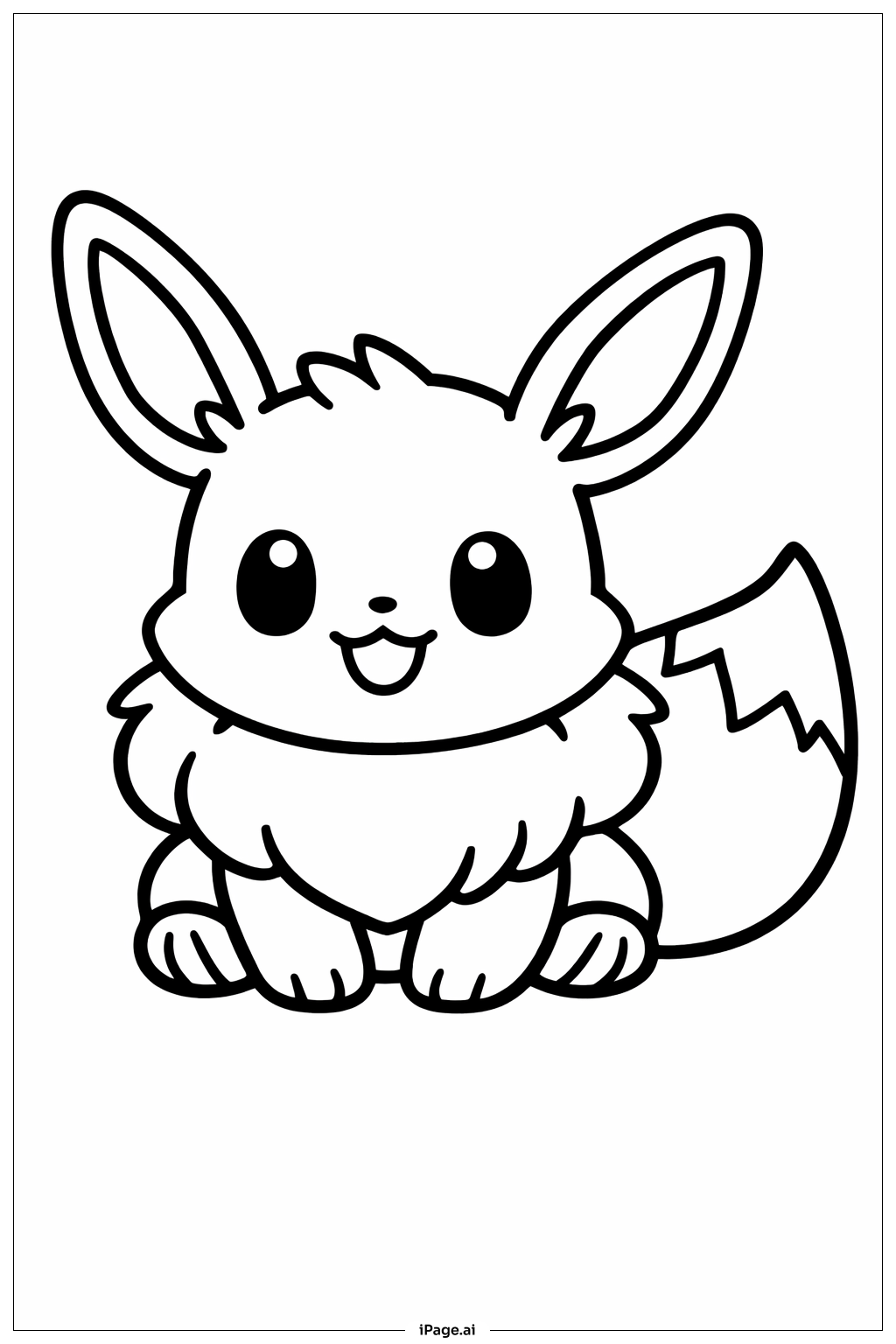  Eevee Pokemon Sitting Coloring Page 