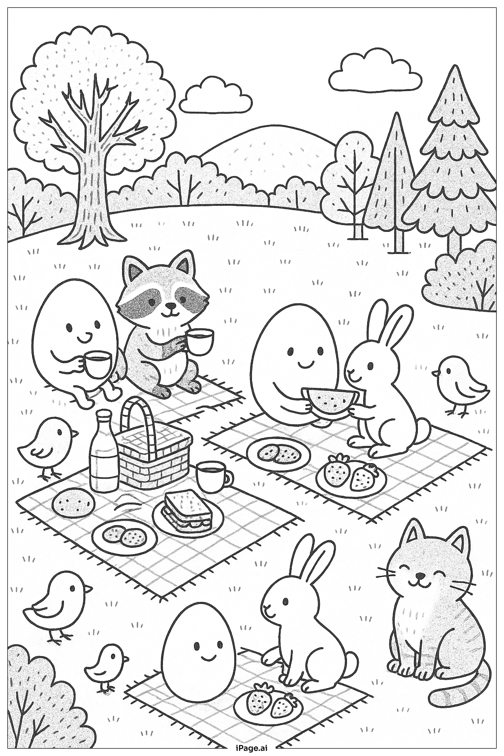 Egg And Animal Friends Picnic