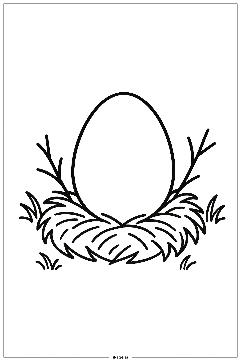 Egg In Nest Coloring Page