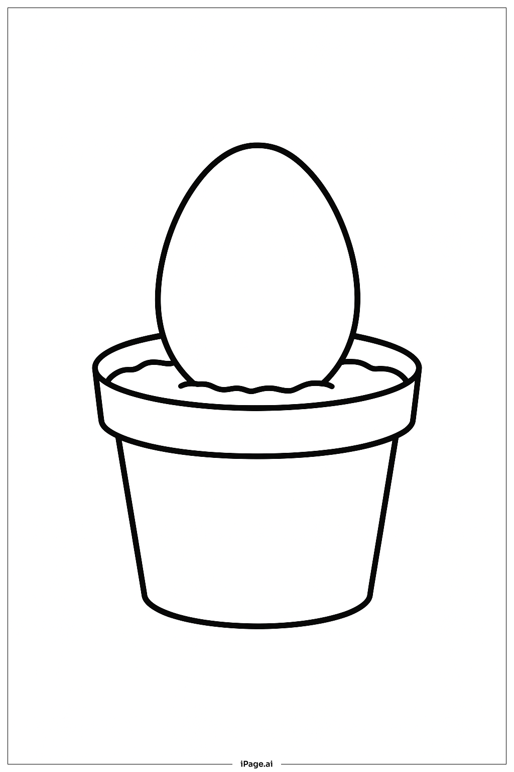 Egg In Potted Plant Coloring Page