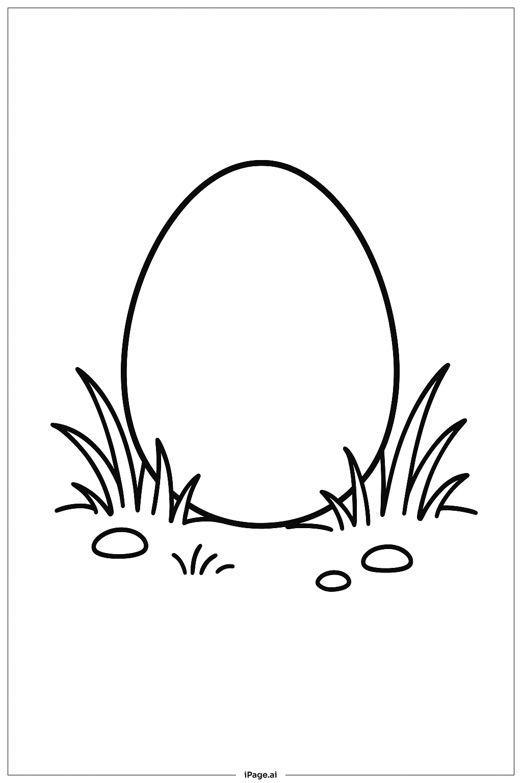 Egg On Grass Coloring Page