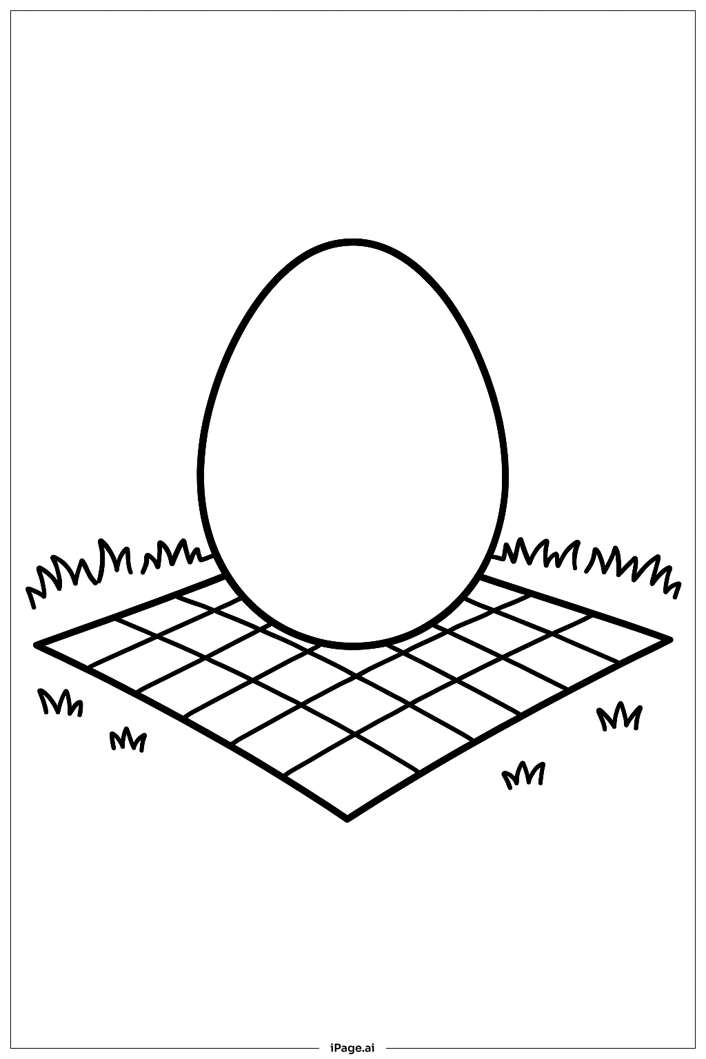Egg On Picnic Blanket Coloring Page
