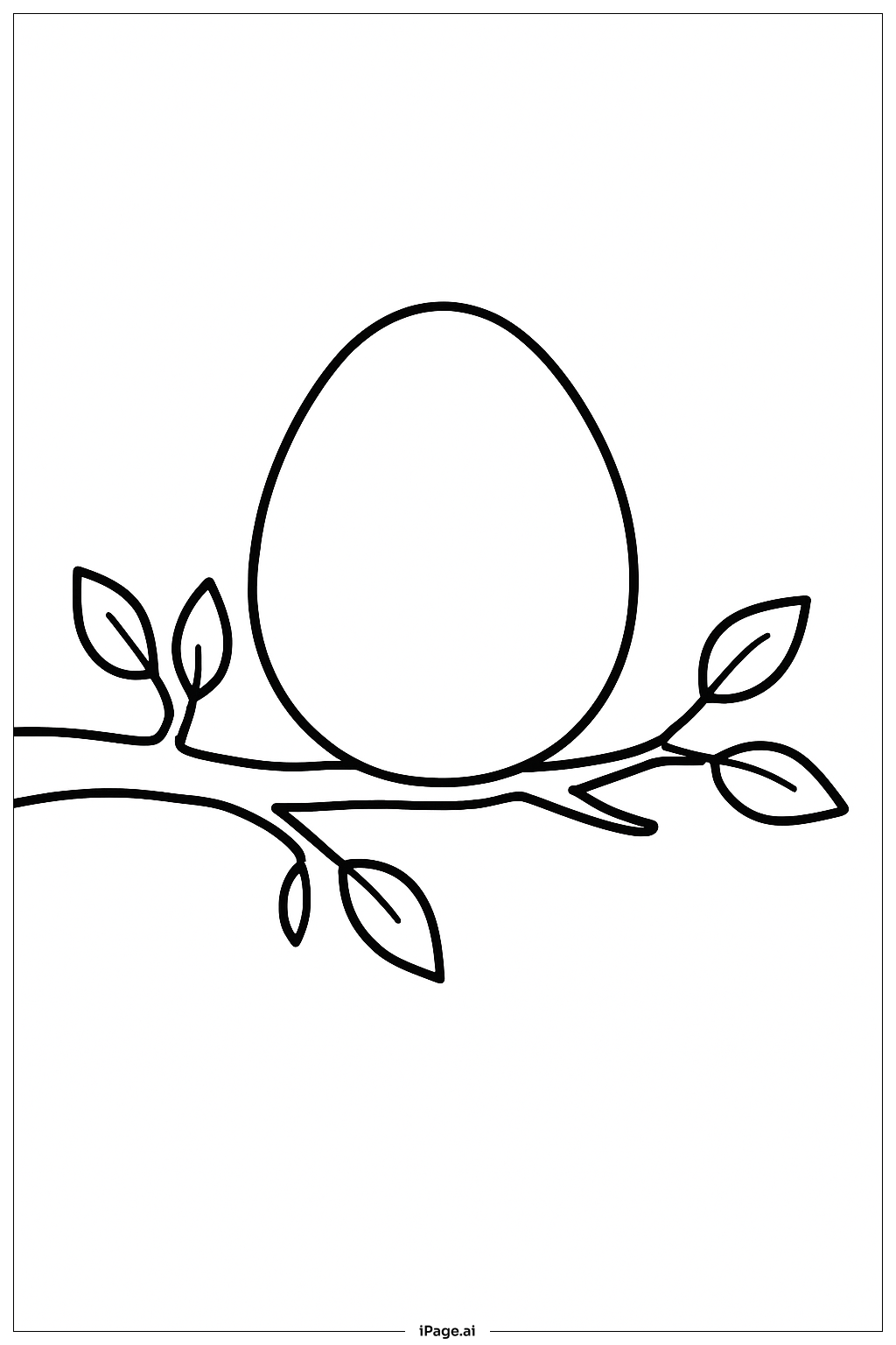 Egg On Tree Branch Coloring Page
