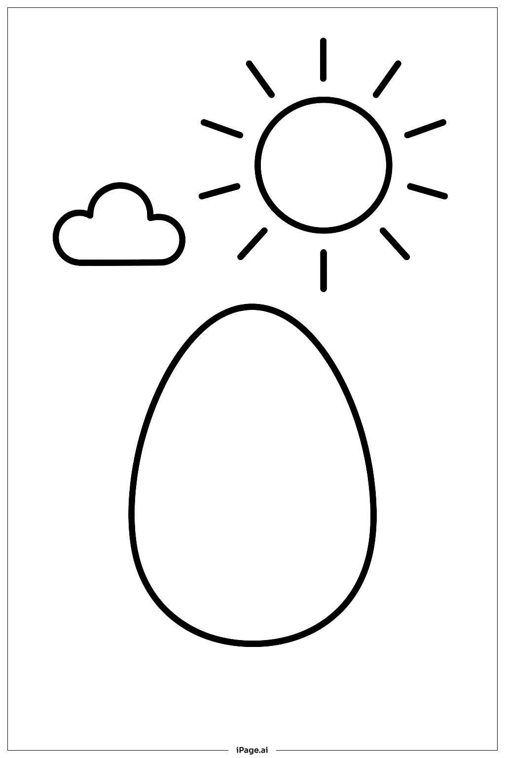Egg Under Sun Coloring Page