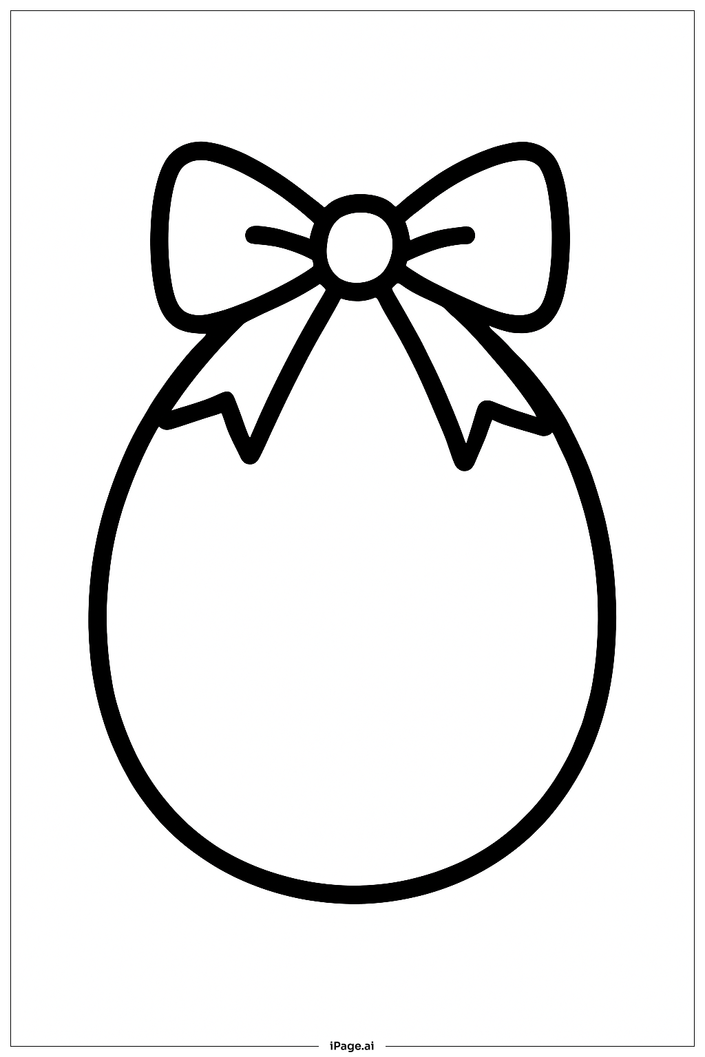 Egg With Bow Coloring Page