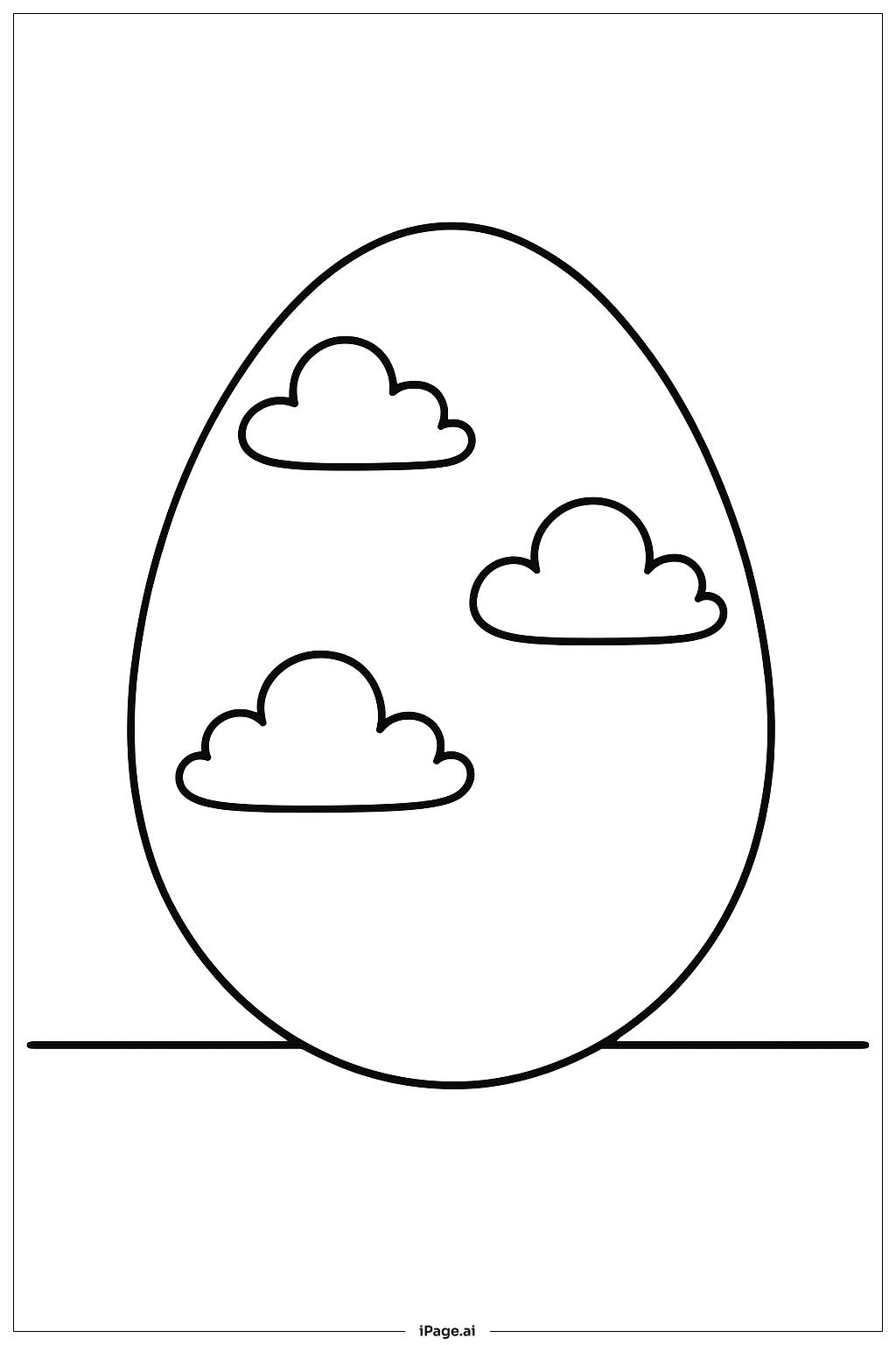 Egg With Clouds Coloring Page