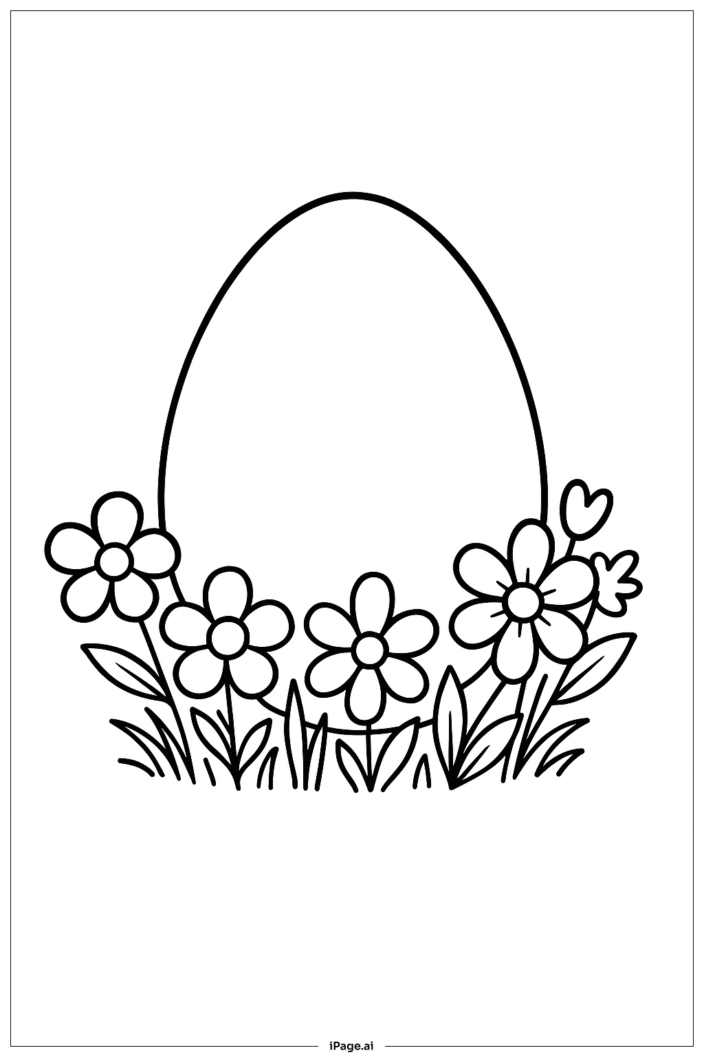 Egg With Flowers Coloring Page