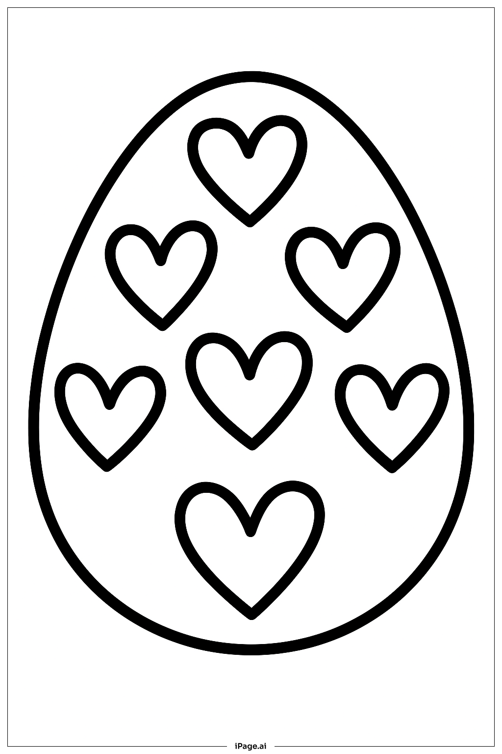 Egg With Heart Pattern Coloring Page