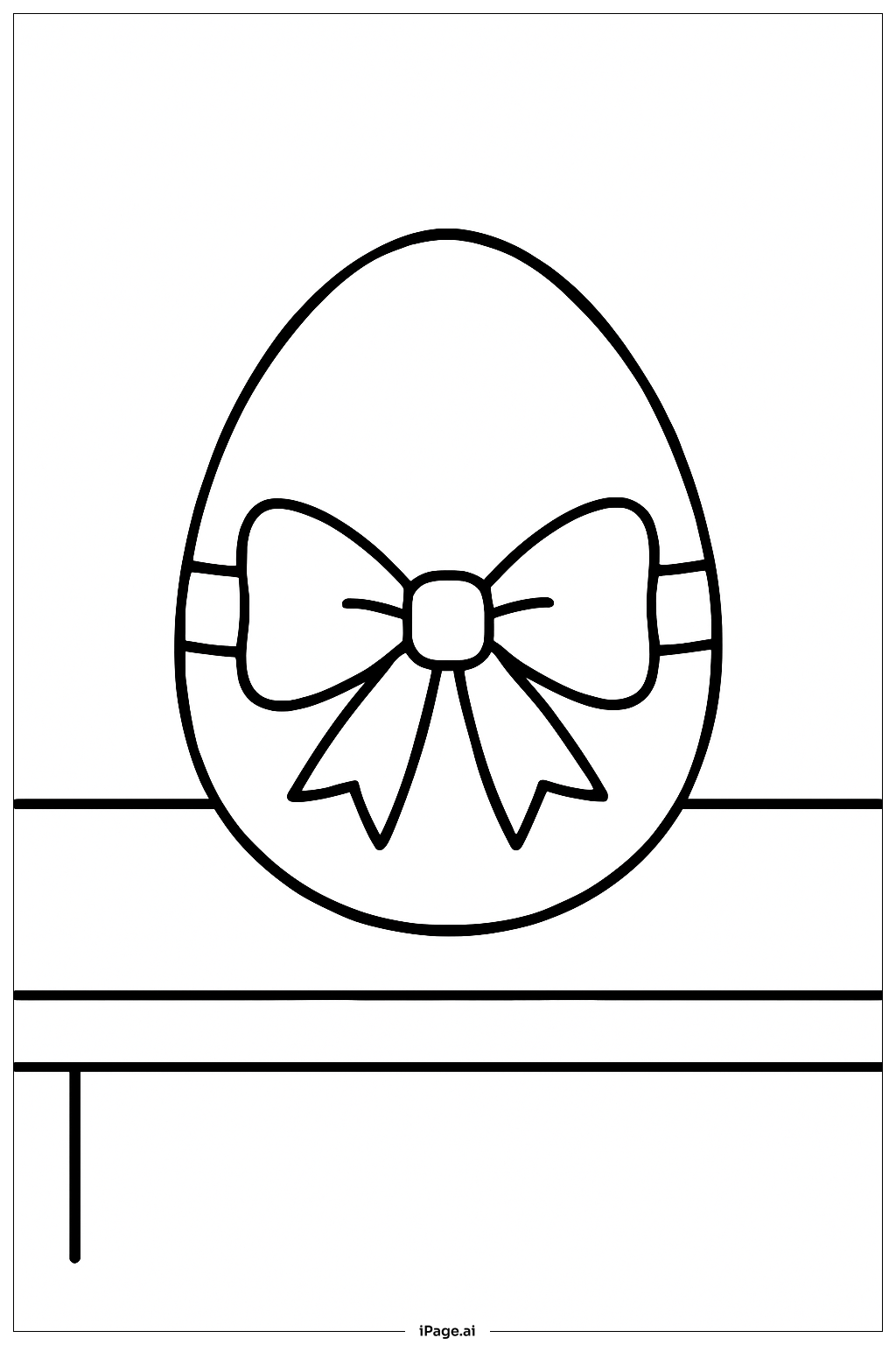 Egg With Ribbon And Bow Coloring Page