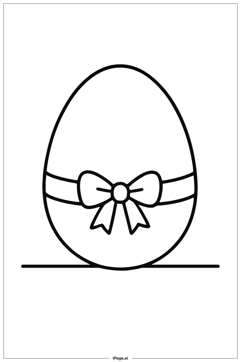 Egg With Ribbon Collar Coloring Page