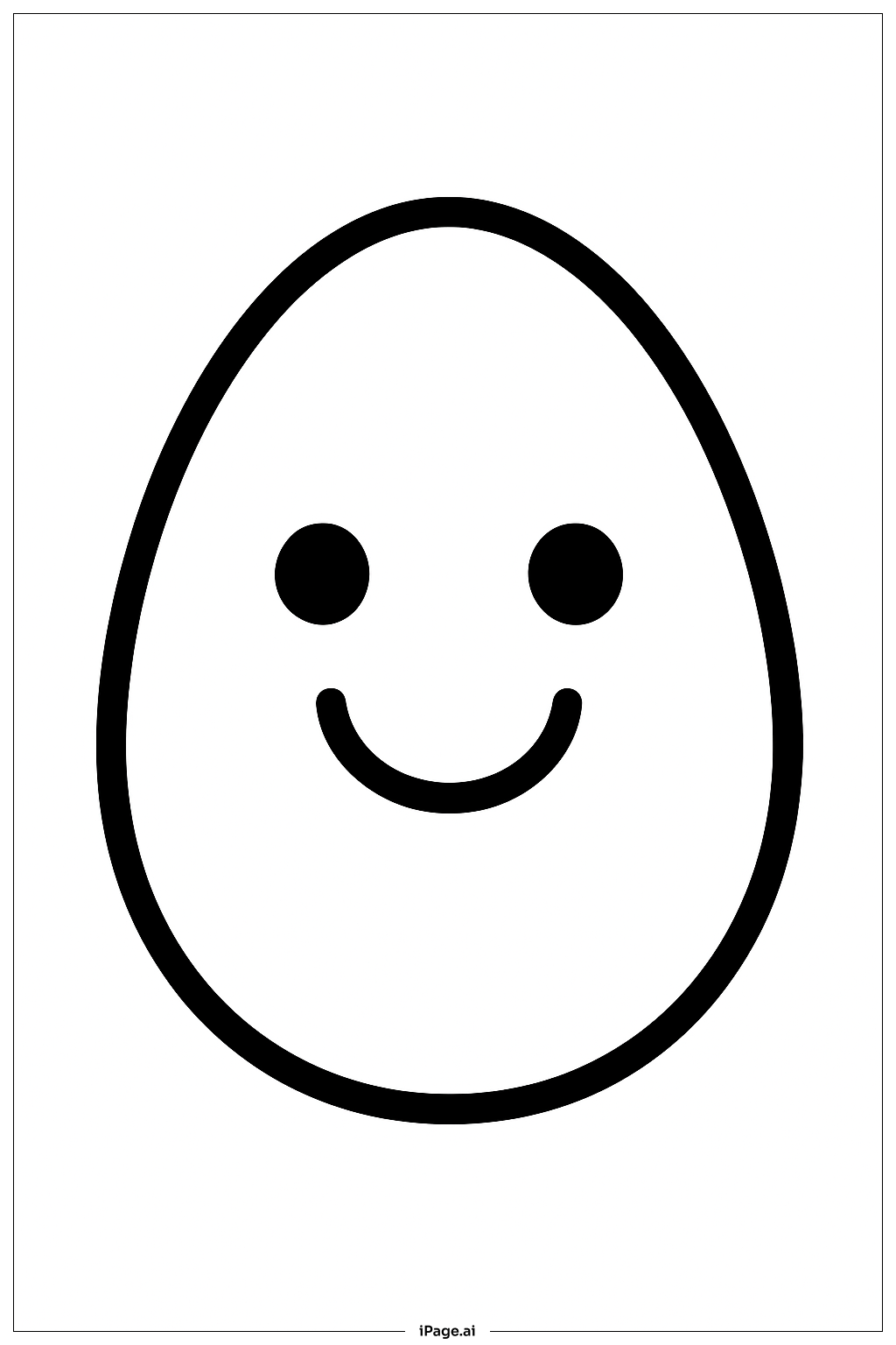 Egg With Simple Face Coloring Page