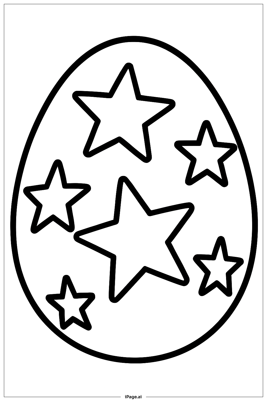 Egg With Star Pattern Coloring Page