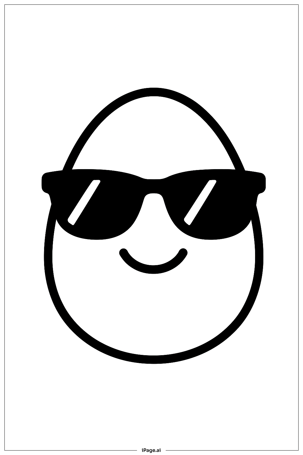 Egg With Sunglasses Coloring Page