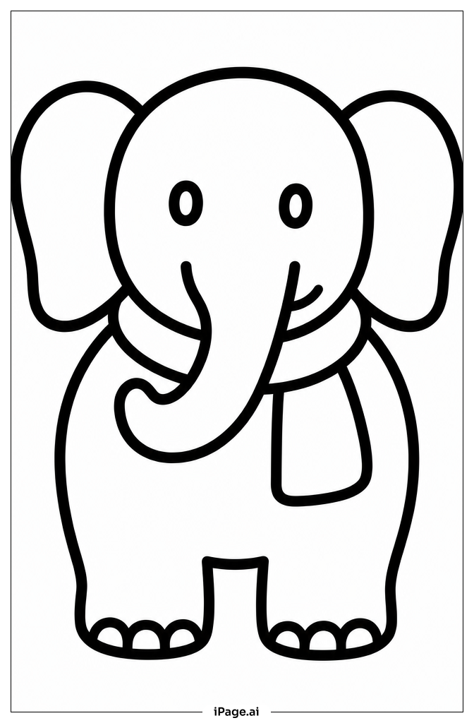 Elephant With Scarf