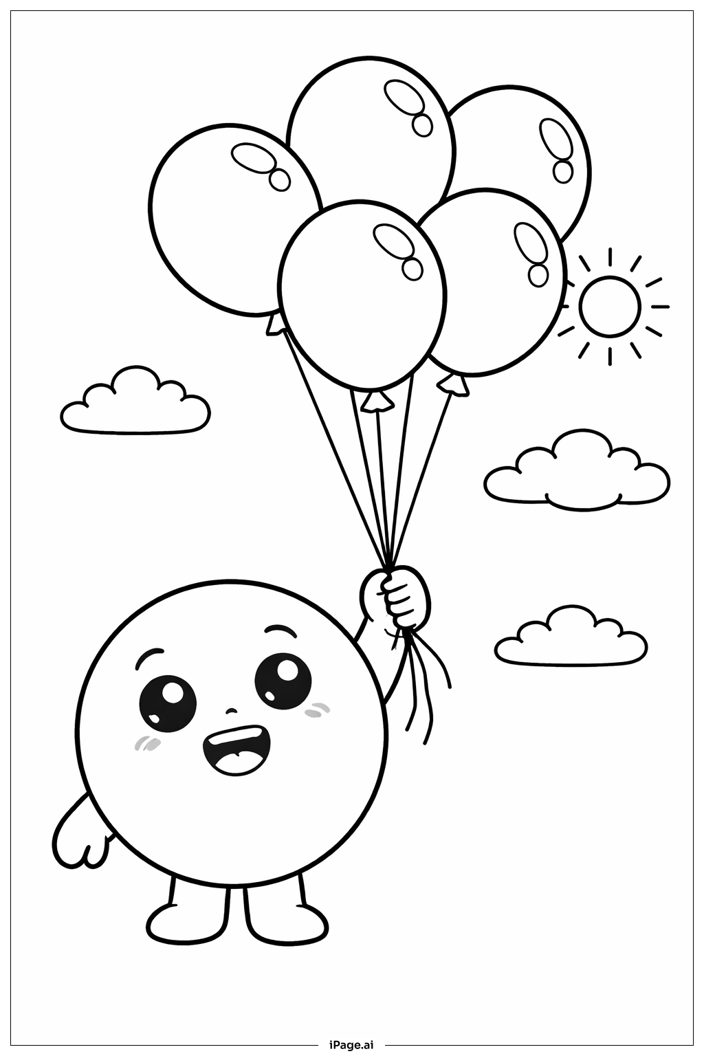  Emoji Birthday Balloon Coloring Page 