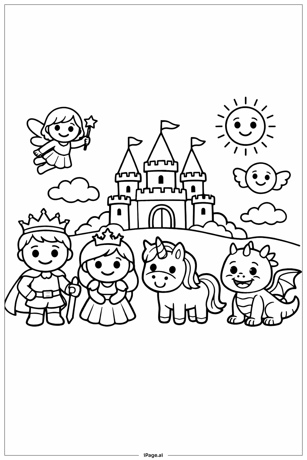  Emoji Fairy Tale Coloring Page 