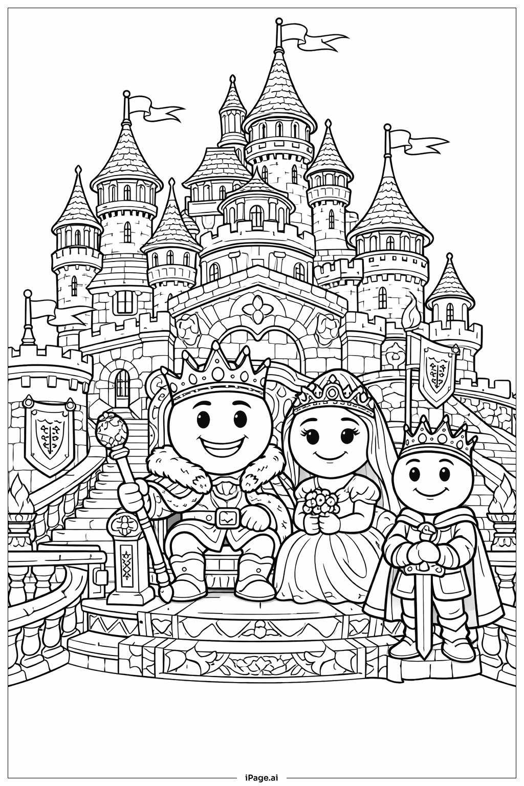  이모지 판타지 성 색칠공부 페이지 