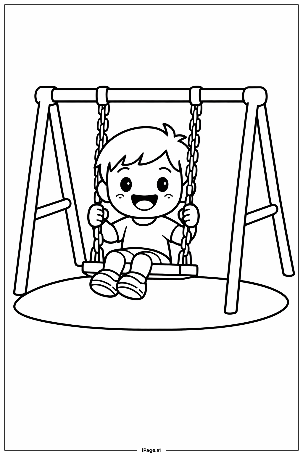  Emoji Playground Swing Coloring Page 