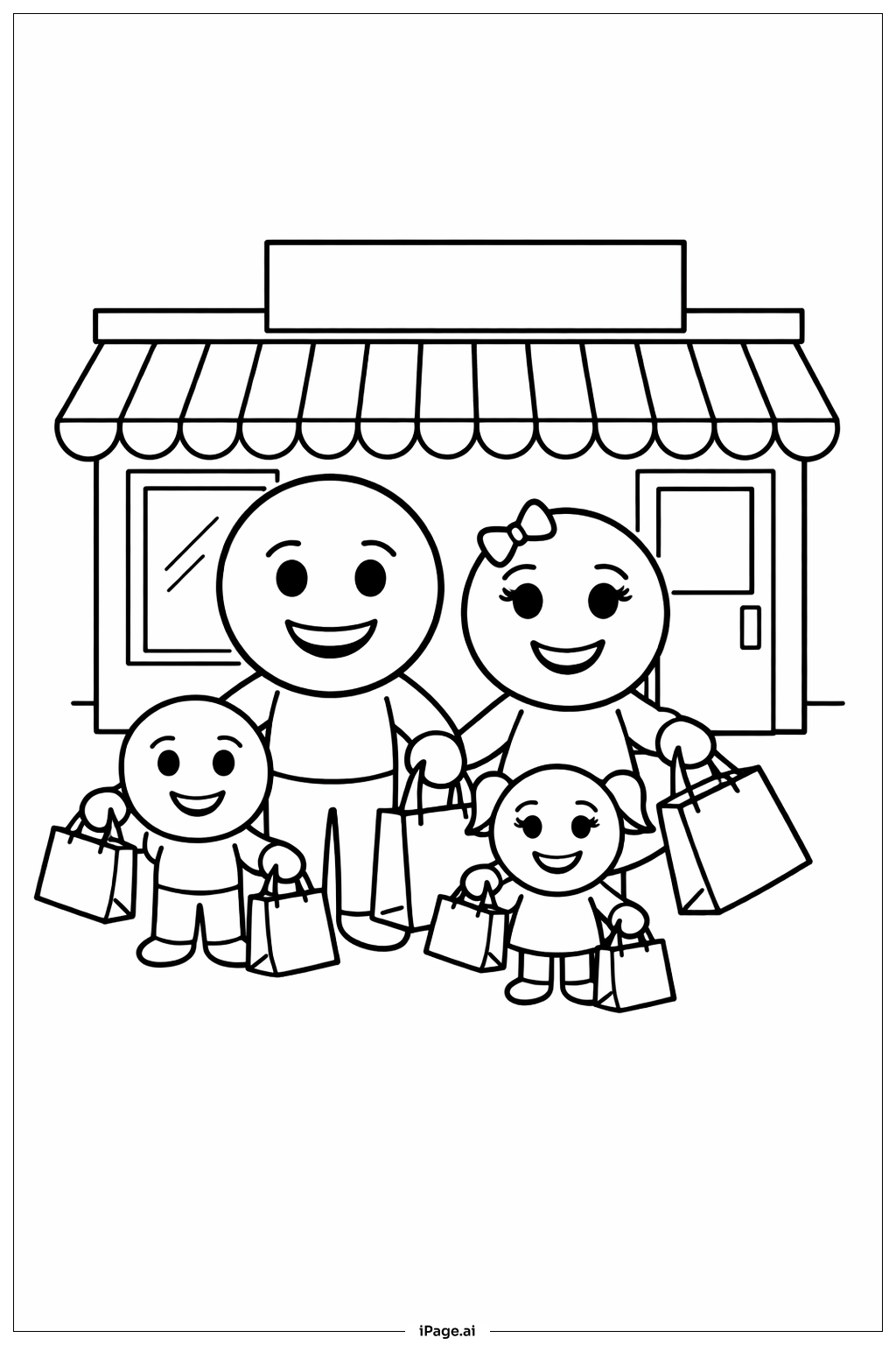  Página para colorir de Viagem de Compras Emoji 