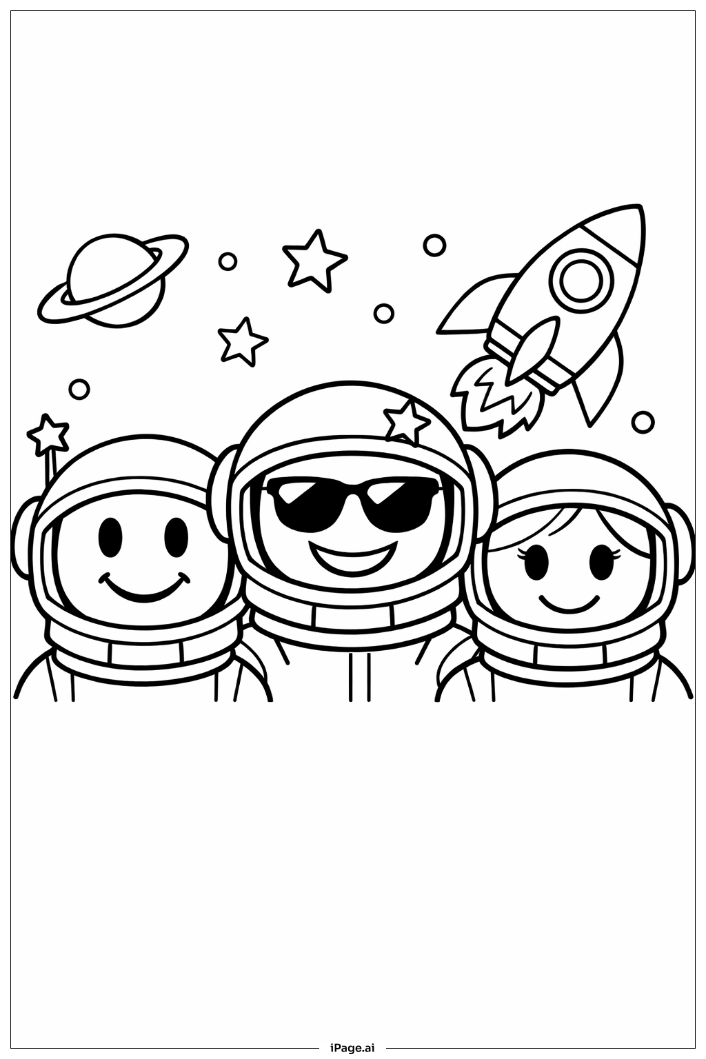  Emoji Space Crew Coloring Page 