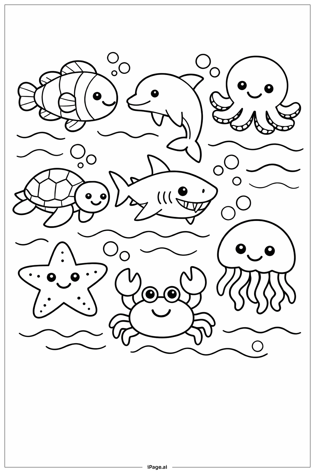  Emoji Underwater Adventure Coloring Page 