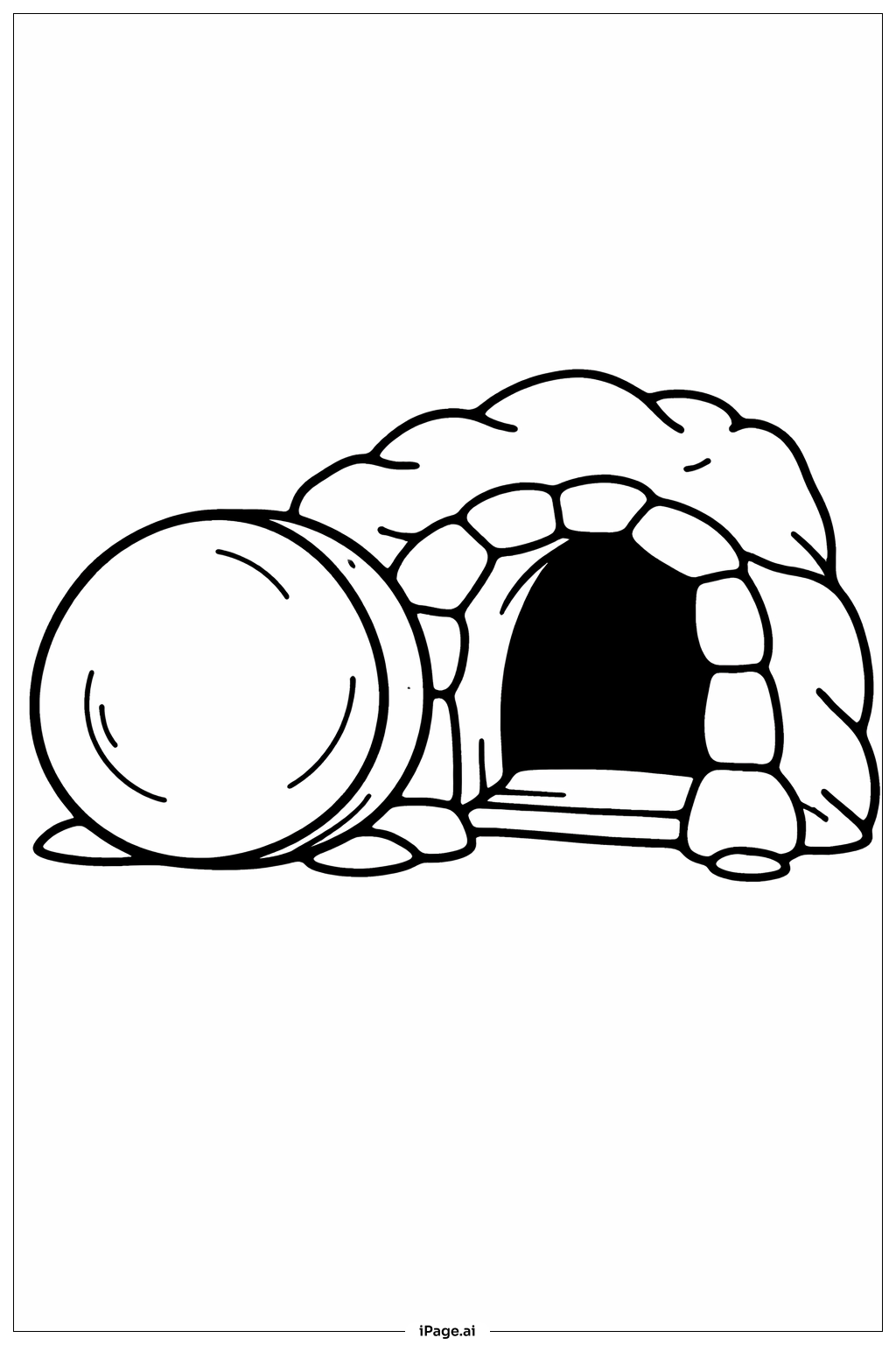 빈 무덤 굴러간 돌 색칠공부 페이지